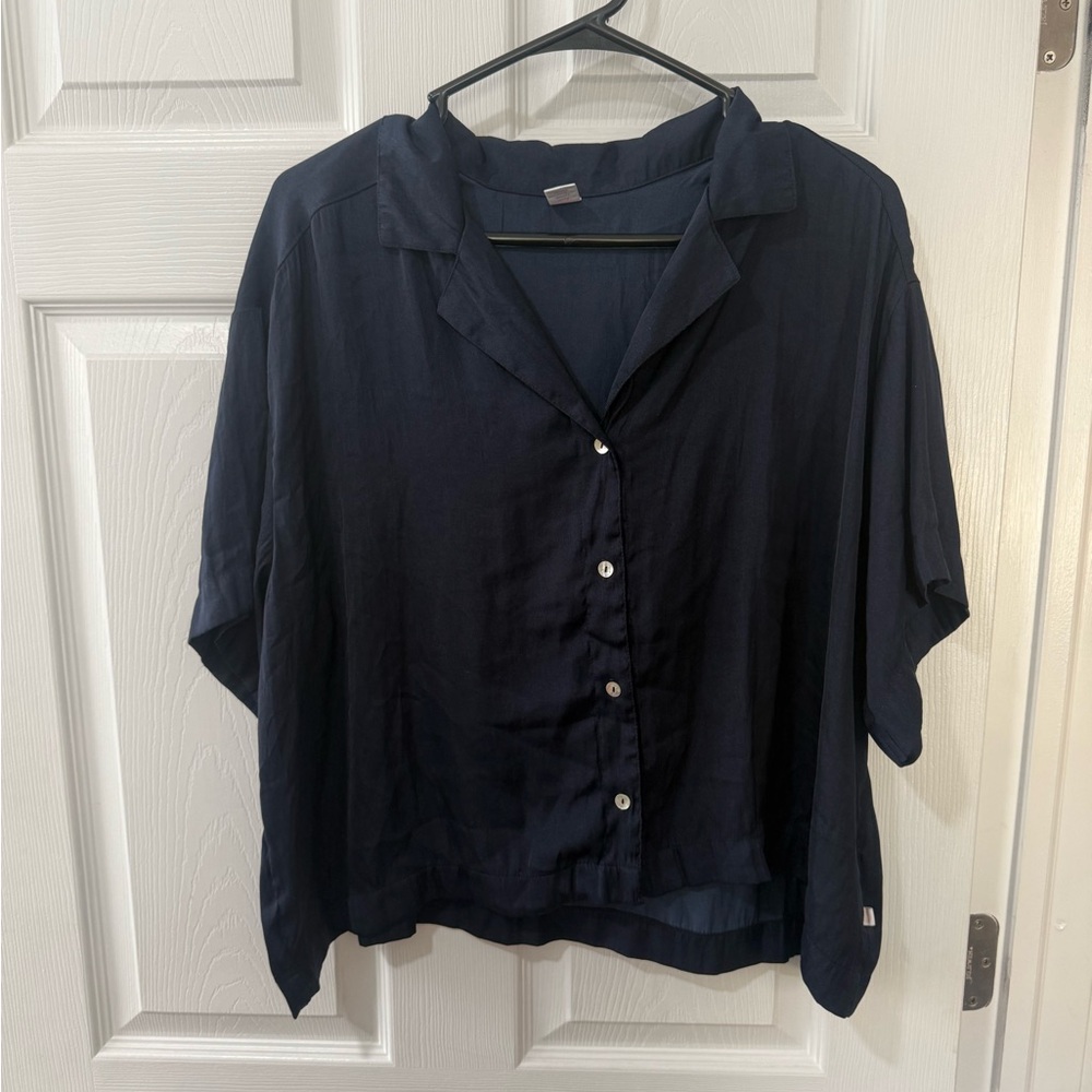 Old Navy Women's Satin Button-Down Shirt and pants Pajamas